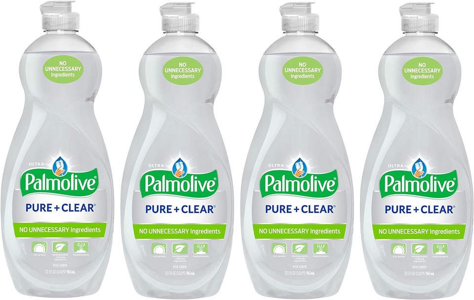 Palmolive Ultra Liquid Dish Soap, Pure And Clear, 4 Count