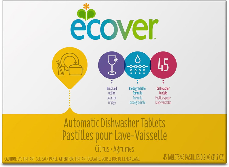 Ecover Automatic Dishwasher Soap Tablets, Citrus, 45 Count