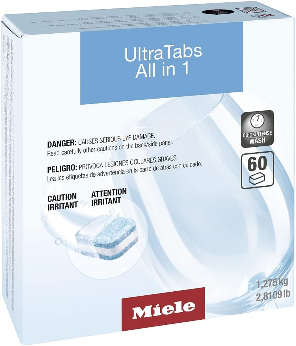 Miele Original Ultratabs All In 1 Dishwasher Set, 1.5 Kg Salt, 500 Ml Rinse Aid, 60 Detergent Tablets