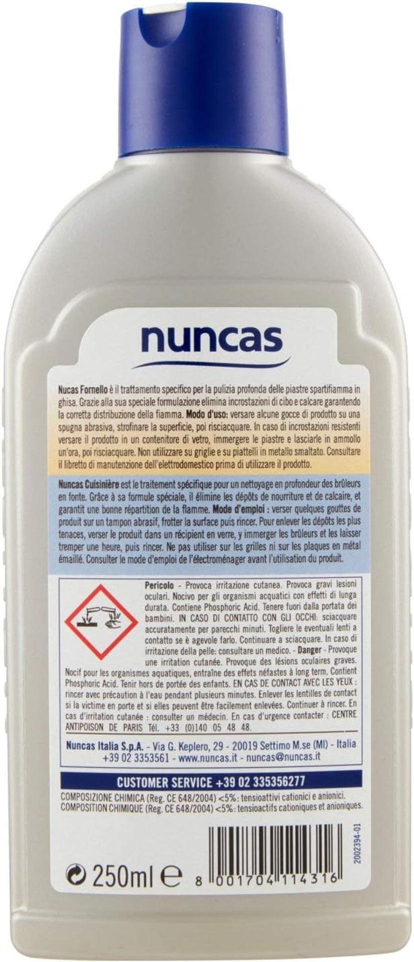 Fornello Degreaser For Flame Spreaders 250 Ml, 8.4 Fl Oz - 1 Unit, Made In Italy