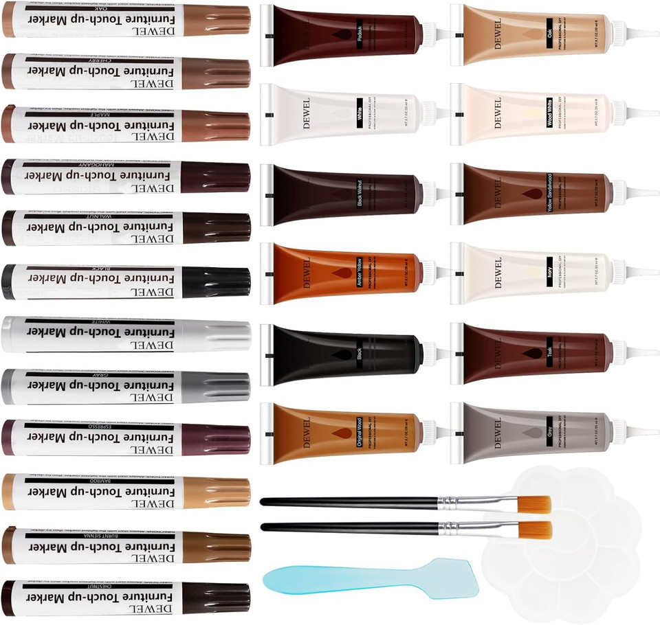 Dewel Wood Filler, Wood Floor Scratch Remover, Wood Furniture Repair Kit, Wood Marker, Wood Paint, Touch Up Paint Pens For Wallsfurniture Pens For Scratches, Furniture Polish, Wood Stain Pen-28 Sets Dewel Wood Filler, Wood Floor Scratch Remover, Wood Furniture Repair Kit, Wood Marker, Wood Paint, Touch Up Paint Pens For Wallsfurniture Pens For Scratches, Furniture Polish, Wood Stain Pen-28 Sets