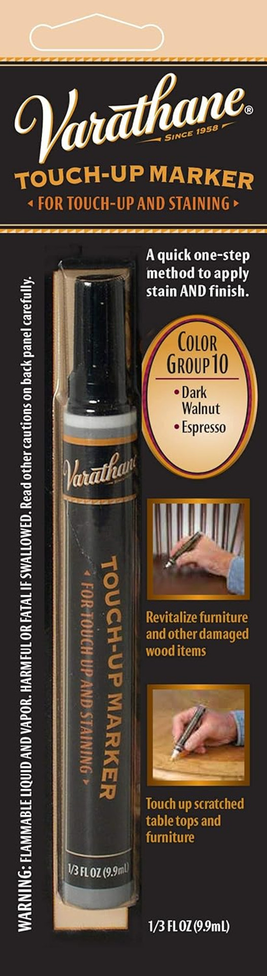Rust-Oleum Varathane 215361 Wood Stain Touch-Up Marker For Dark Walnut, Espresso
