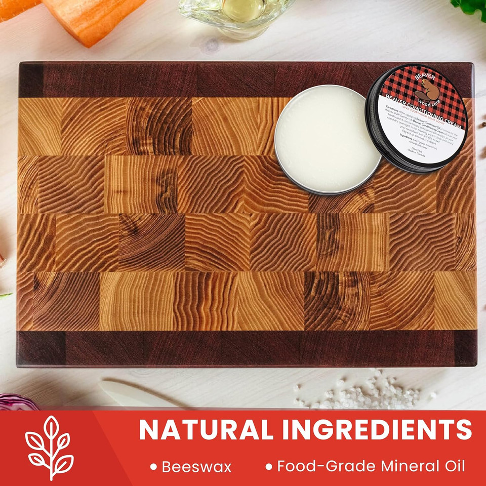 Cutting Board Cream - Wood Wax - Wood Conditioner - Food Grade Wax For Wooden Utensils, Tools, Countertops - Cutting Board Wax - Cracking And Warping Protection - 120Ml/4 Oz - Beaver Wood Care Cutting Board Cream - Wood Wax - Wood Conditioner - Food Grade Wax For Wooden Utensils, Tools, Countertops - Cutting Board Wax - Cracking And Warping Protection - 120Ml/4 Oz - Beaver Wood Care