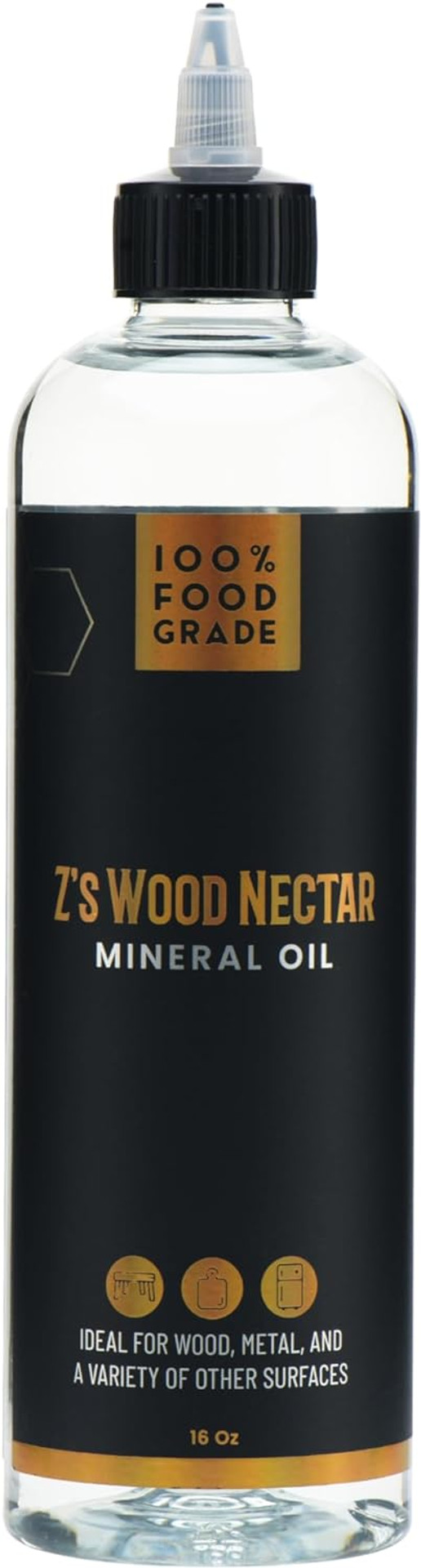 Z'S Wood Nectar 16Oz Odorless Food-Grade Mineral Oil - Premium Care For Cutting Boards, Butcher Blocks, Countertops, Bamboo, Kitchen Utensils & More