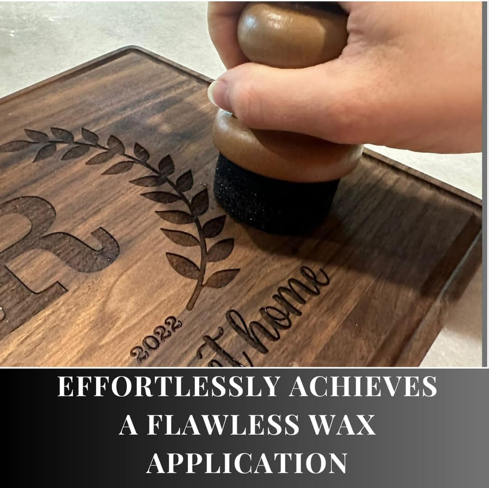 Z'S Wood Wax Applicator | Includes 10 Reusable/Replaceable Sponges | Premium Handheld Wood Wax Applicator For Cutting Board Oil, Wood Conditioners | Easy, Mess-Free Application
