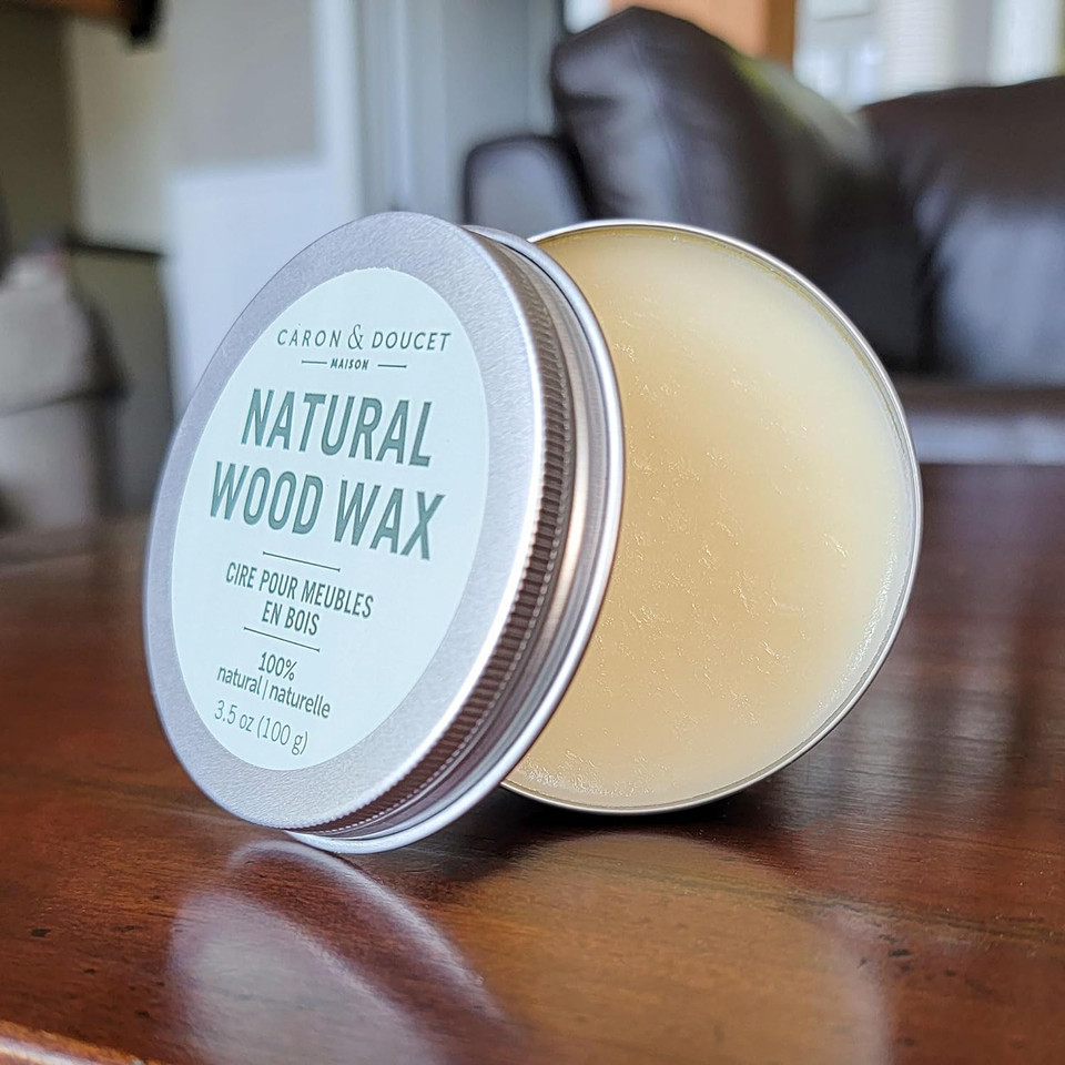 Caron & Doucet - Natural Wood Conditioning Oil And Wax Bundle - 100% Plant Based Wood Conditioning And Polishing Oil - Orange Scented - Suitable For Natural Wood Furniture. (8Oz)