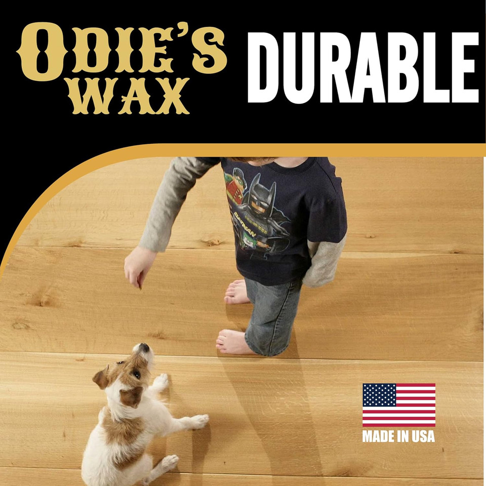 Odie'S Wax Super Hard Wax For Wood Works With Odie'S Oil Odie'S Super Duper Oil And Odie'S Wood Butter For Extra Lustrous Sheen Protection And Durability 9 Ounce Glass Jar