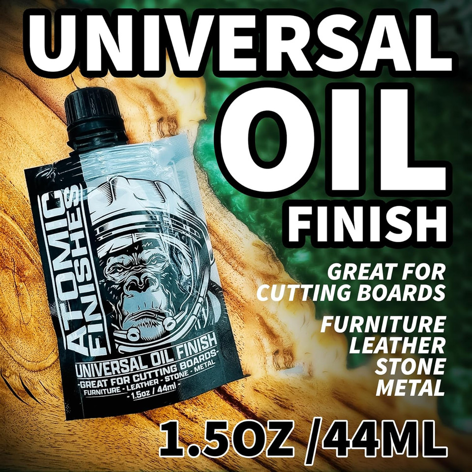 Atomic Finishes Wood Finish Cutting Board Oil | Non-Toxic Mineral Oil Food Grade | Premium Wood Oil | Best For Wood Furniture, Cutting Boards, Bowls, Tables, Leather, Metal, Vinyl, Plastic Atomic Finishes Wood Finish Cutting Board Oil | Non-Toxic Mineral Oil Food Grade | Premium Wood Oil | Best For Wood Furniture, Cutting Boards, Bowls, Tables, Leather, Metal, Vinyl, Plastic