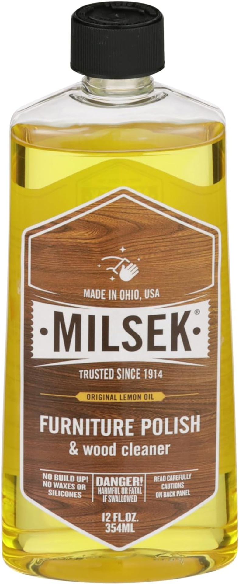 Milsek Furniture Polish And Multipurpose Cleaner Compatible With All Wooden Surfaces, Wick, Rattan,And Shower Door, Original Lemon Oil, 12 Fl Oz (4 Pack), Yellow, 48 Milsek Furniture Polish And Multipurpose Cleaner Compatible With All Wooden Surfaces, Wick, Rattan,And Shower Door, Original Lemon Oil, 12 Fl Oz (4 Pack), Yellow, 48