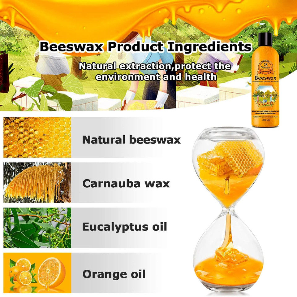 Cargen Beeswax Furniture Wood Polish - Wood Seasoning Beeswax Oil For Wood Natural Wood Polish And Conditioner Restore A Finish 300Ml Christmas Gifts