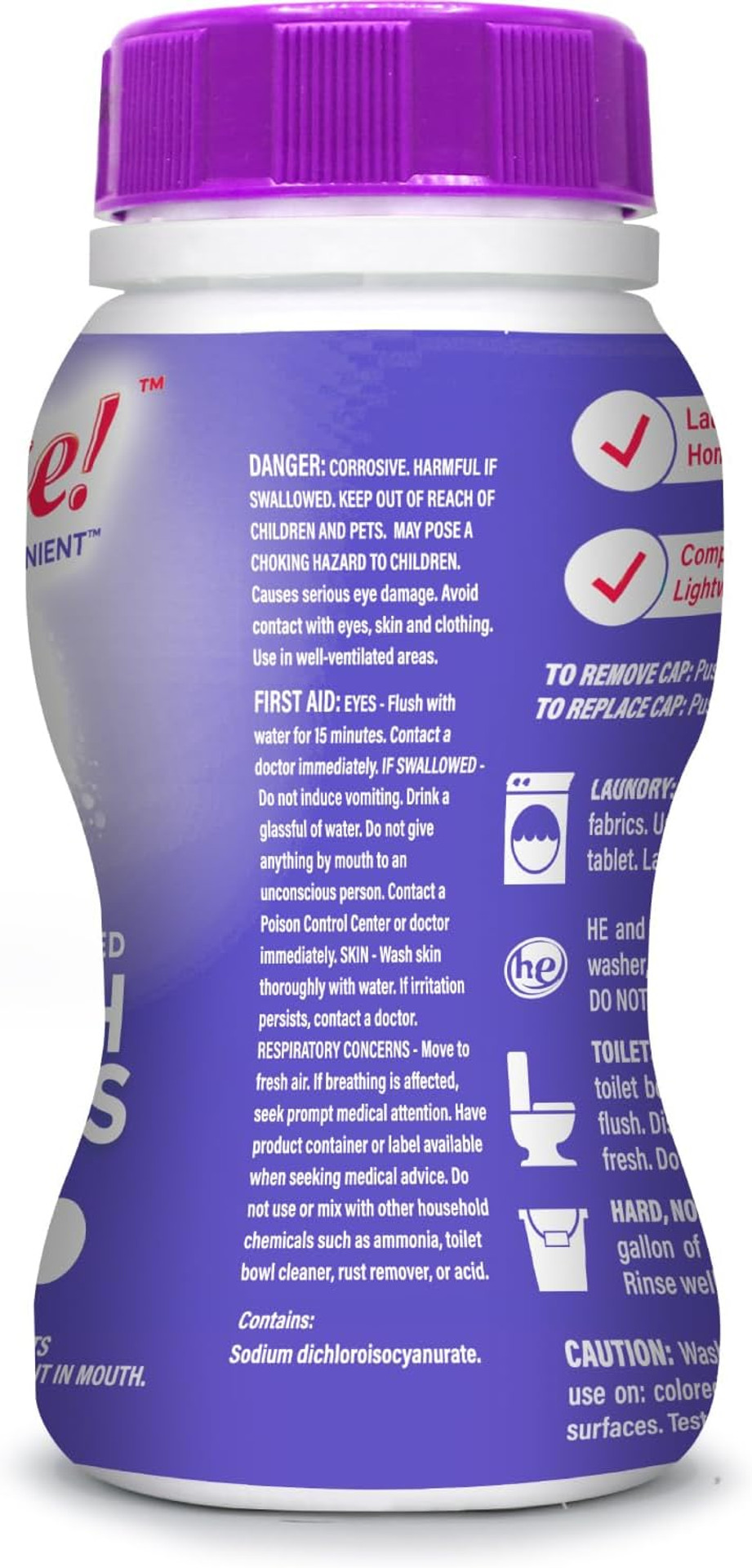 Amaze Ultra Concentrated Bleach Tablets [6 Bottles] - Lavender Scent - For Laundry, Toilet, And Multipurpose Home Cleaning. No Splash Liquid Bleach Alternative
