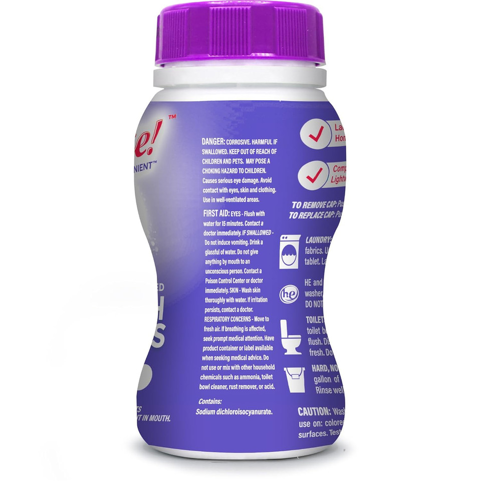Amaze Ultra Concentrated Bleach Tablets [32 Tablets] - Lavender Scent - For Laundry, Toilet, And Multipurpose Home Cleaning. No Splash Liquid Bleach Alternative