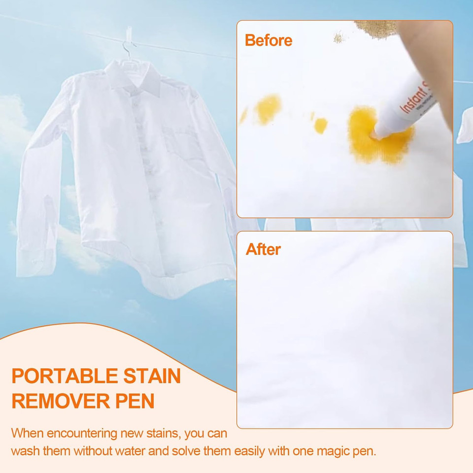 Bleach Pen,Instant Remover Pen, Oil Stain Remover Pen, Stain Remover Pen For Clothes, Daily Carry, Travel-Friendly, Portable Travel Pens Remove New Stains Immediately(3Pcs)