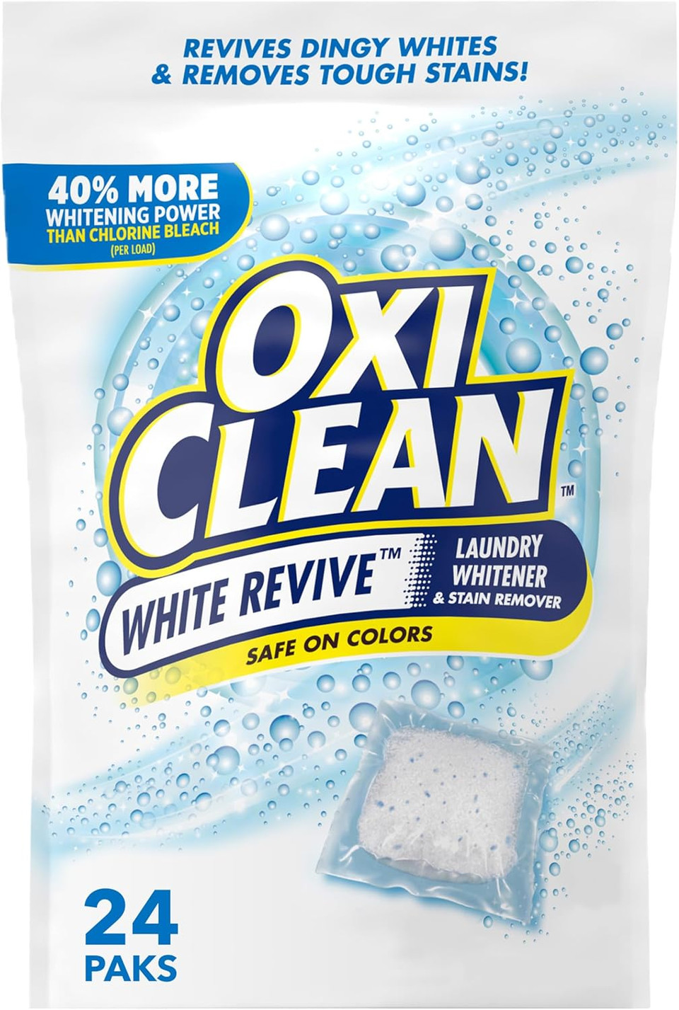 Oxiclean White Revive Laundry Whitener And Stain Remover Power Paks, 24 Count