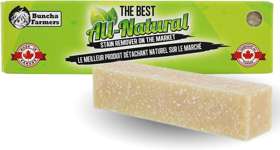 Buncha Farmers-The Best-100% All Natural, Biodegradable, Environmentally Friendly Stain Remover Stick (Made In Canada 1.76 Oz) - 8 Pack