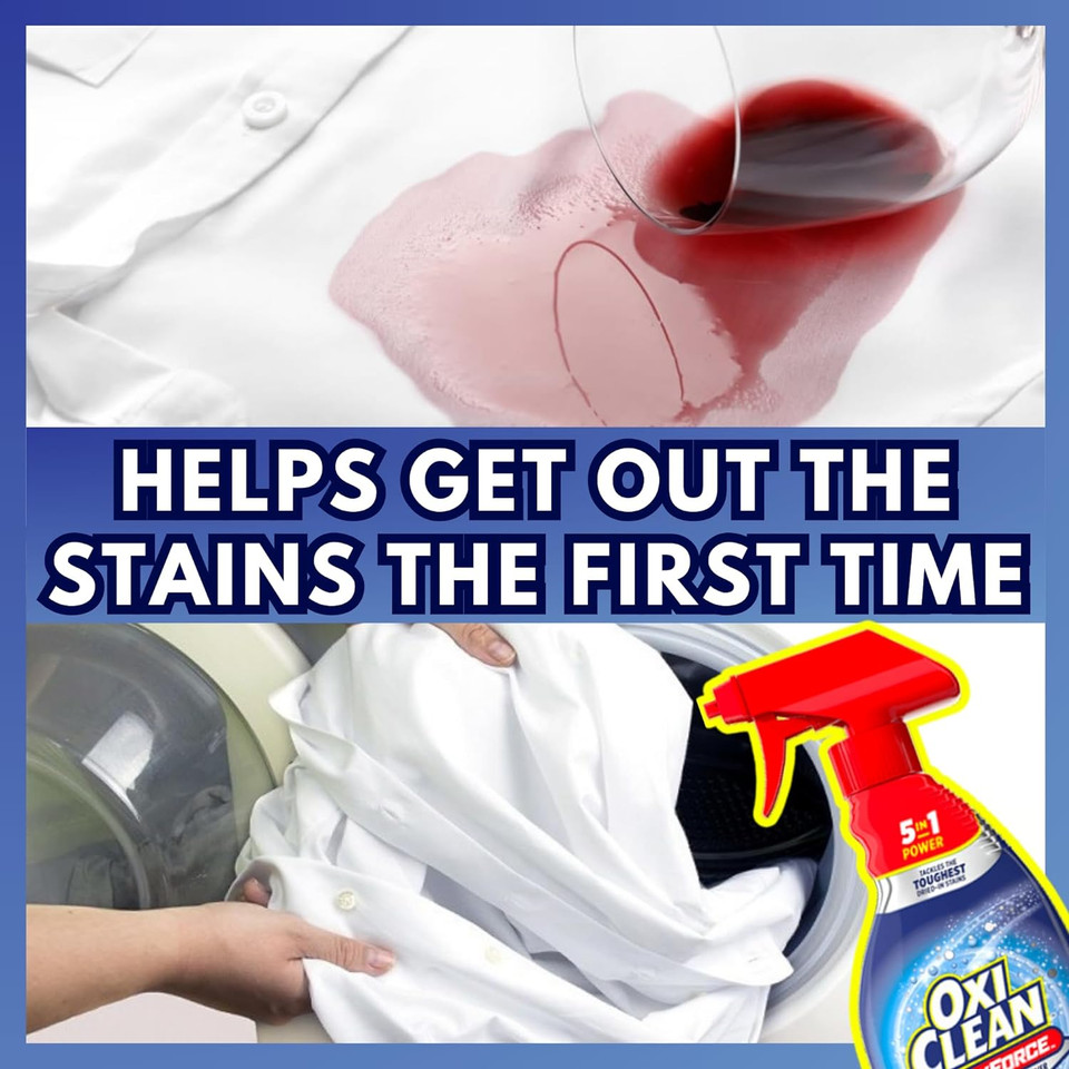 Oxiclean Stain Remover Max Force - 12 Fl Oz (Pack Of 2) - Laundry Stain Remover Spray, Spray And Wash Stain Remover Laundry + 1 Gaudum Laundry Stain Brush