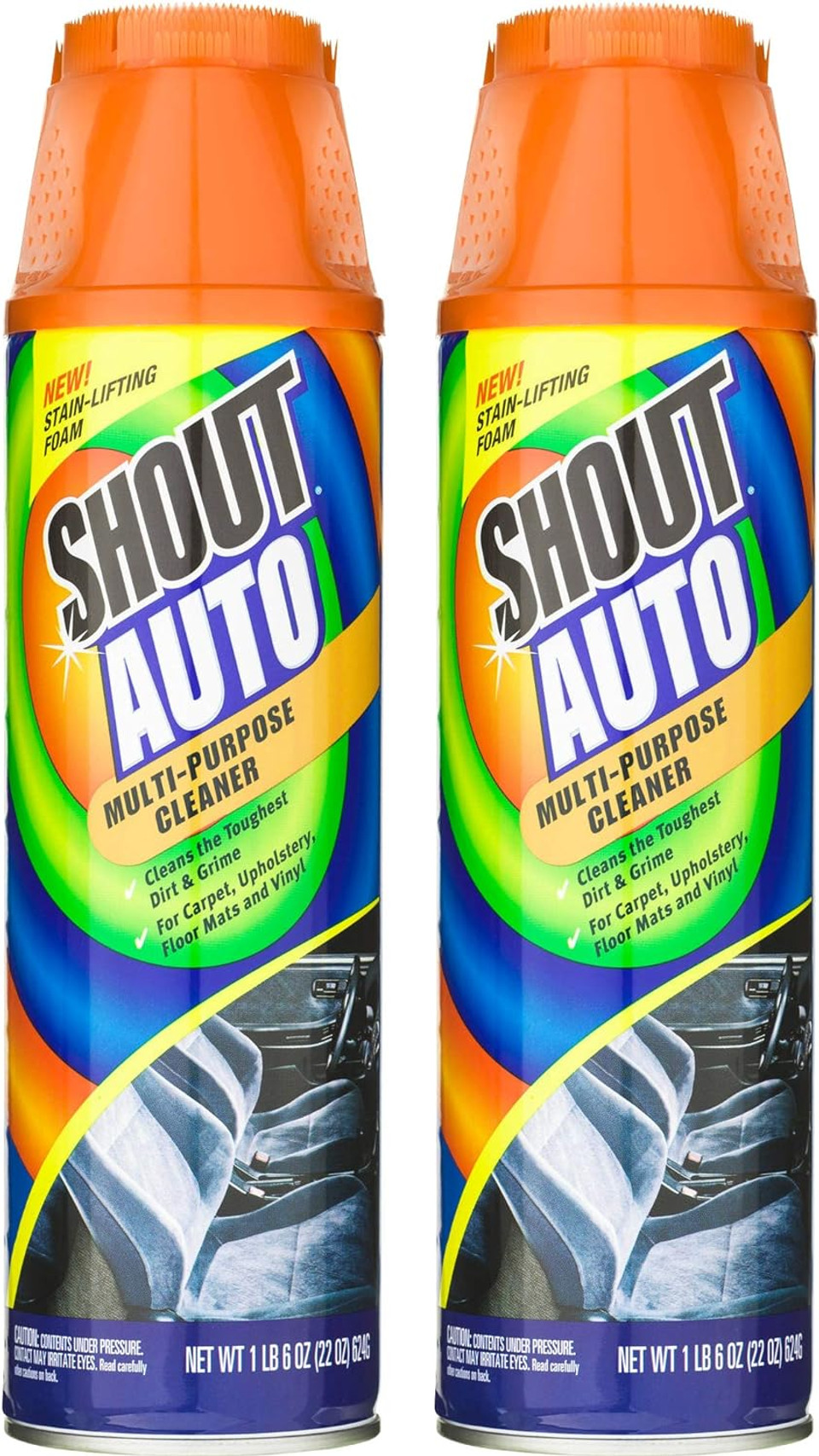 Shout Auto Multi-Purpose Cleaner And Stain Remover 22 Oz Stain Lifting Foam (2)
