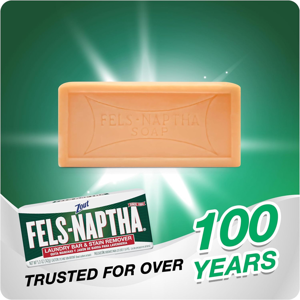 Fels Naptha Laundry Detergent Bar Soap And Stain Remover- Bundle Of Fels-Naptha Laundry Bar (5Oz), Bamboo Soap Holder, Soap Bag Scrubber- Premium Detergent Bundle For Effective Cleaning