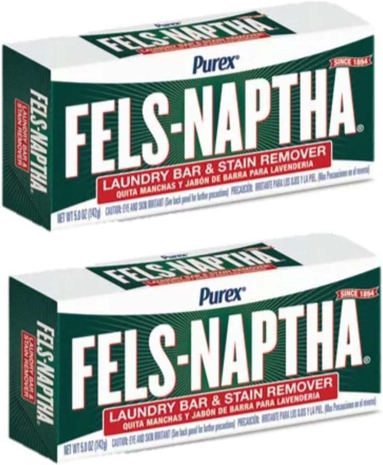 Fels Naptha Laundry Bar Bundle With Shopex Laundry Stain Remover Brush Soft Bristles For Use On Most Clothing Surfaces Made In The Usa Fels Naptha Laundry Bar And Stain Remover Concentrated 2 Pack 5.0