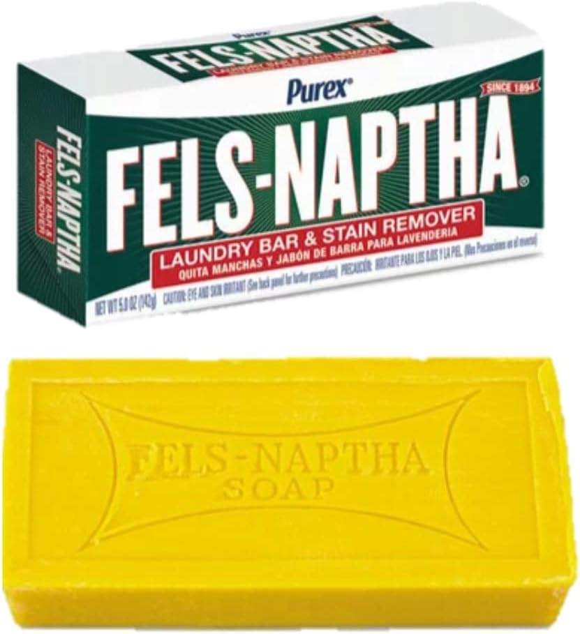 Fels Naptha Laundry Bar Bundle With Shopex Laundry Stain Remover Brush Soft Bristles For Use On Most Clothing Surfaces Made In The Usa Fels Naptha Laundry Bar And Stain Remover Concentrated 2 Pack 5.0