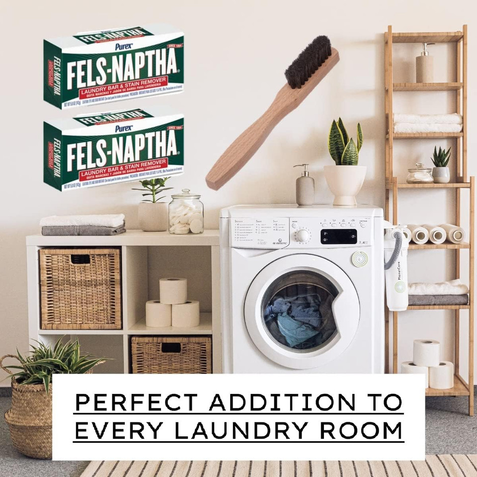 Fels Naptha Laundry Bar Bundle With Shopex Laundry Stain Remover Brush Soft Bristles For Use On Most Clothing Surfaces Made In The Usa Fels Naptha Laundry Bar And Stain Remover Concentrated 2 Pack 5.0