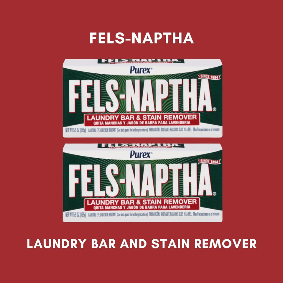 Fels-Naptha Laundry Detergent Bar Soap And Stain Remover Bundle - Includes 2 (5-Ounce) Fels Naptha Laundry Bar, Eco Bamboo Laundry Scrub Brush, Diy Laundry Detergent Recipe By Foxtail Collective