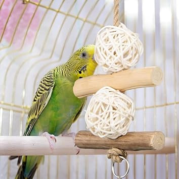 Wild Harvest Chew And Jingle For Cockatiels, Parakeets, Finches And Caged Birds, 1 Count, Toy Made With Real Wood Materials