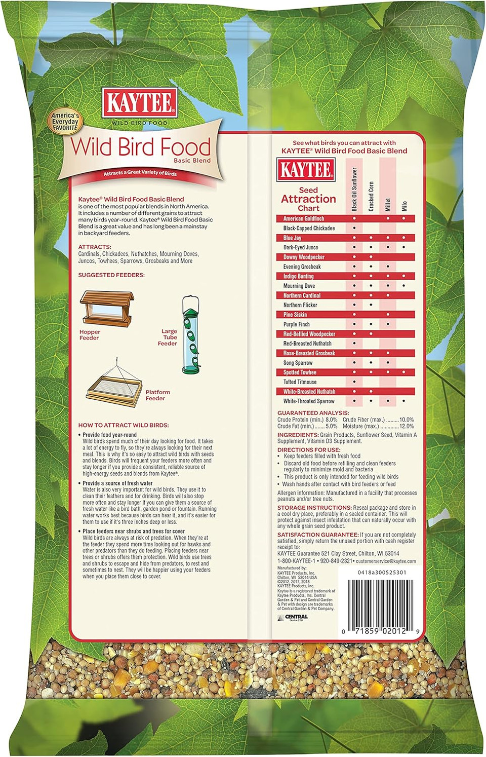 Kaytee Wild Bird Food Basic Seed Blend, 5 Lb