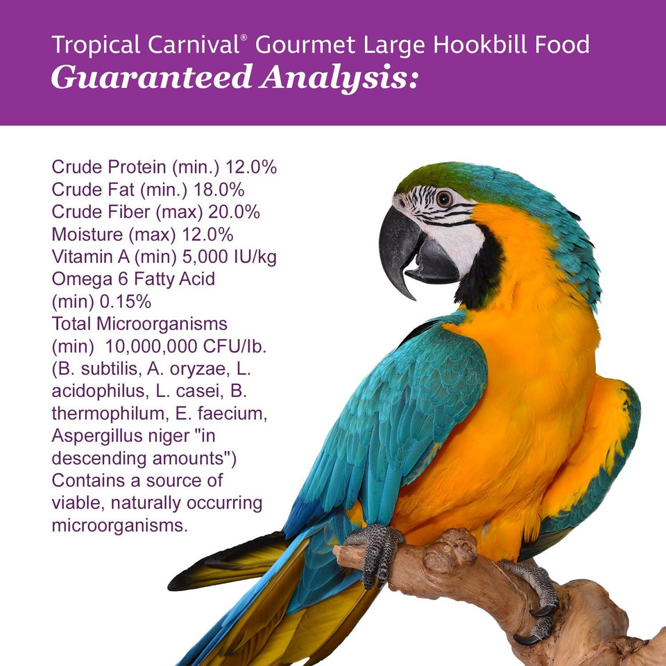 F.M. Brown'S Tropical Carnival Gourmet Large Hookbill Food For Parrots, Cockatoos And Macaws Over 13", 5-Lb Bag - Vitamin-Nutrient Fortified Daily Diet