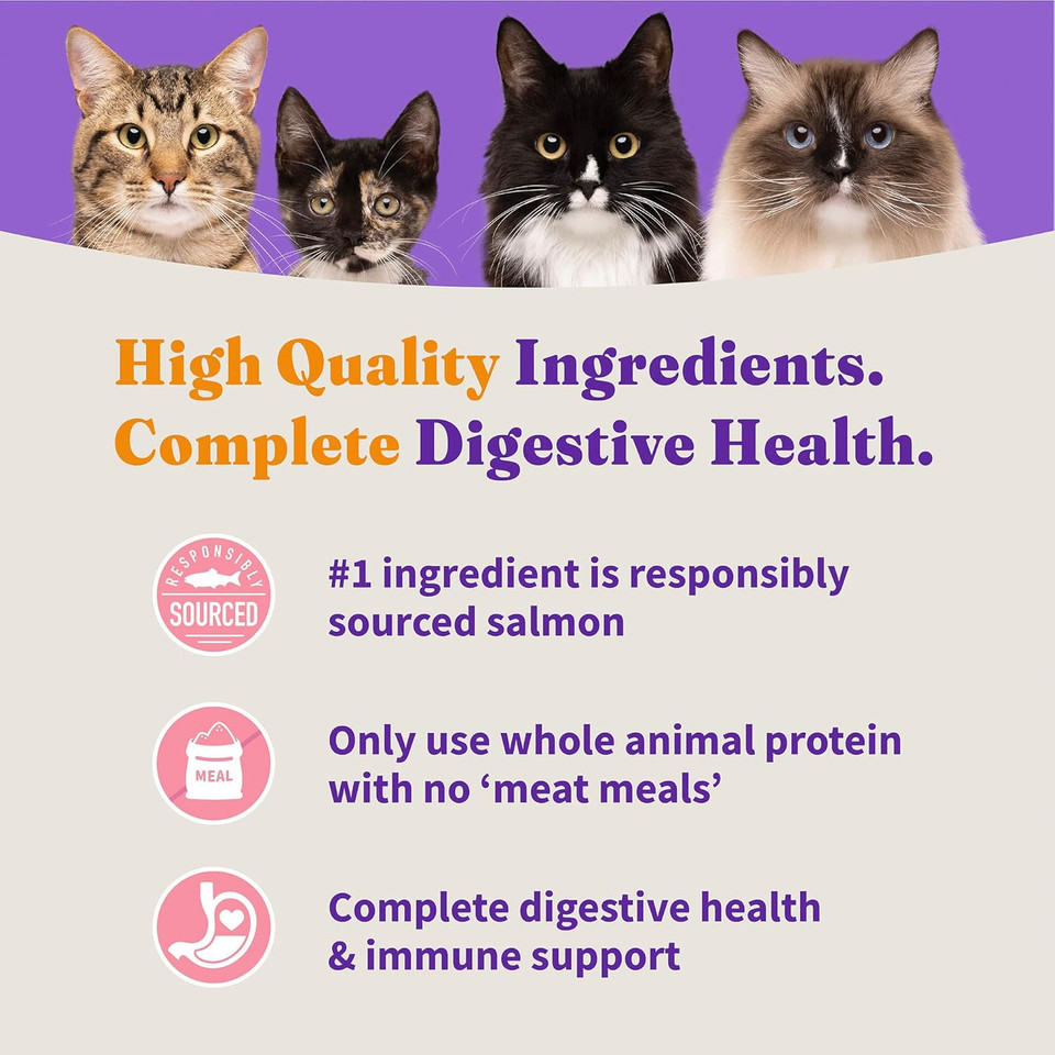 Halo Holistic Cat Food Dry, Wild-Caught Salmon And Whitefish Recipe, Complete Digestive Health, Dry Cat Food Bag, Adult Formula, 10-Lb Bag Halo Holistic Cat Food Dry, Wild-Caught Salmon And Whitefish Recipe, Complete Digestive Health, Dry Cat Food Bag, Adult Formula, 10-Lb Bag