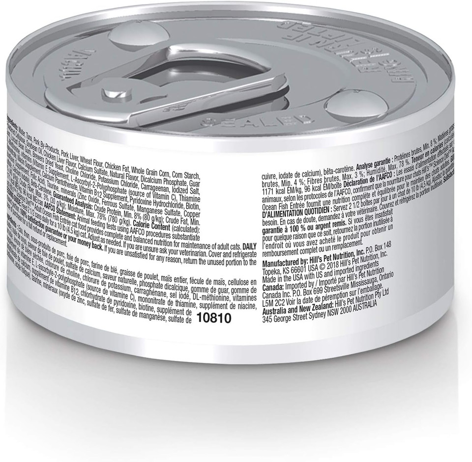 Hill'S Science Diet Adult 1-6, Adult 1-6 Premium Nutrition, Wet Cat Food, Ocean Fish Minced, 2.9 Oz Can, Case Of 24