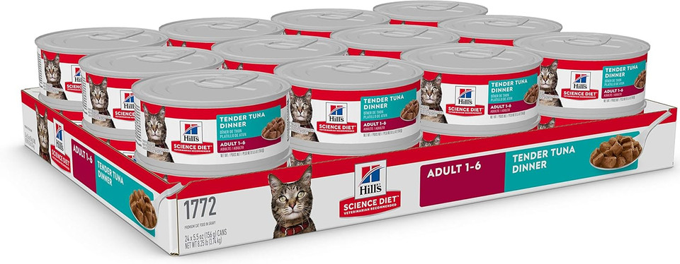 Hill'S Science Diet Adult 1-6, Adult 1-6 Premium Nutrition, Wet Cat Food, Tuna Stew, 5.5 Oz Can, Case Of 24
