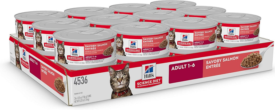 Hill'S Science Diet Adult 1-6, Adult 1-6 Premium Nutrition, Wet Cat Food, Salmon Minced, 5.5 Oz Can, Case Of 24