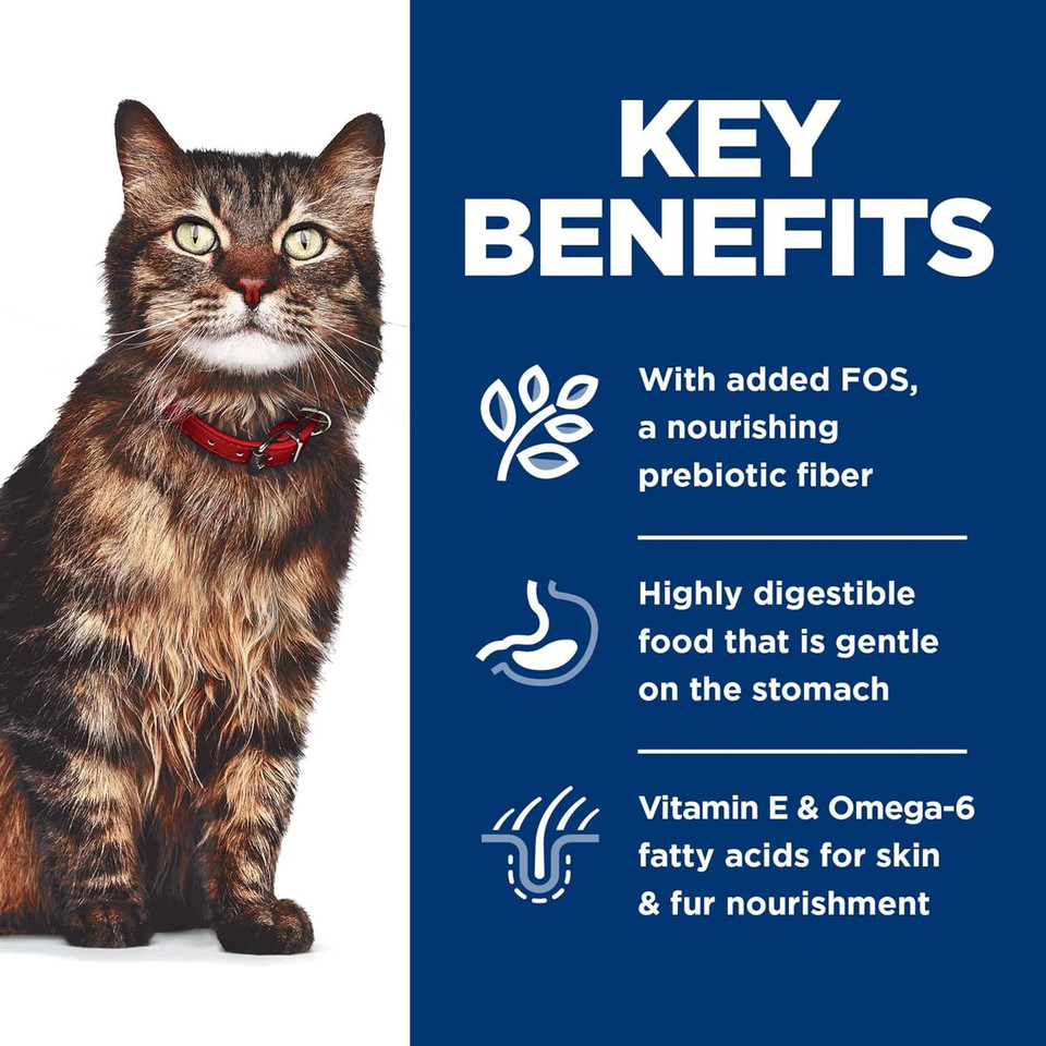 Hill'S Science Diet Sensitive Stomach & Skin, Adult 1-6, Stomach & Skin Sensitivity Support, Wet Cat Food, Variety Case: Chicken & Beef; Salmon & Tuna Stew, 2.8 Oz Pouch Variety Case, Case Of 12