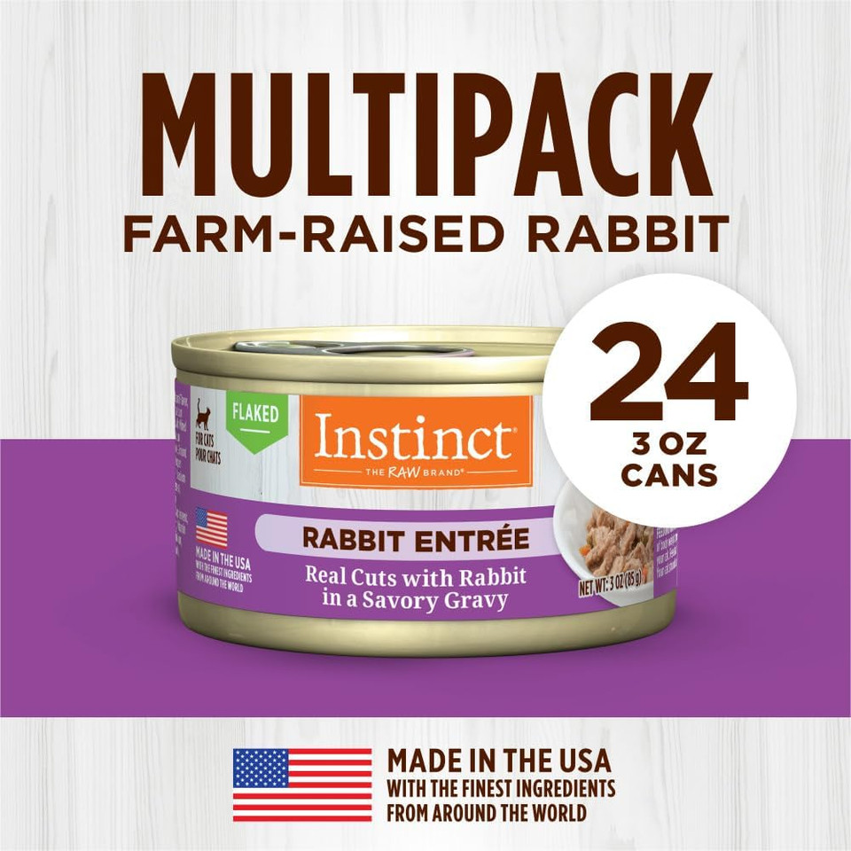 Instinct Flaked Rabbit Entrã£Â©E Wet Cat Food - 3 Ounces, 24 Pack
