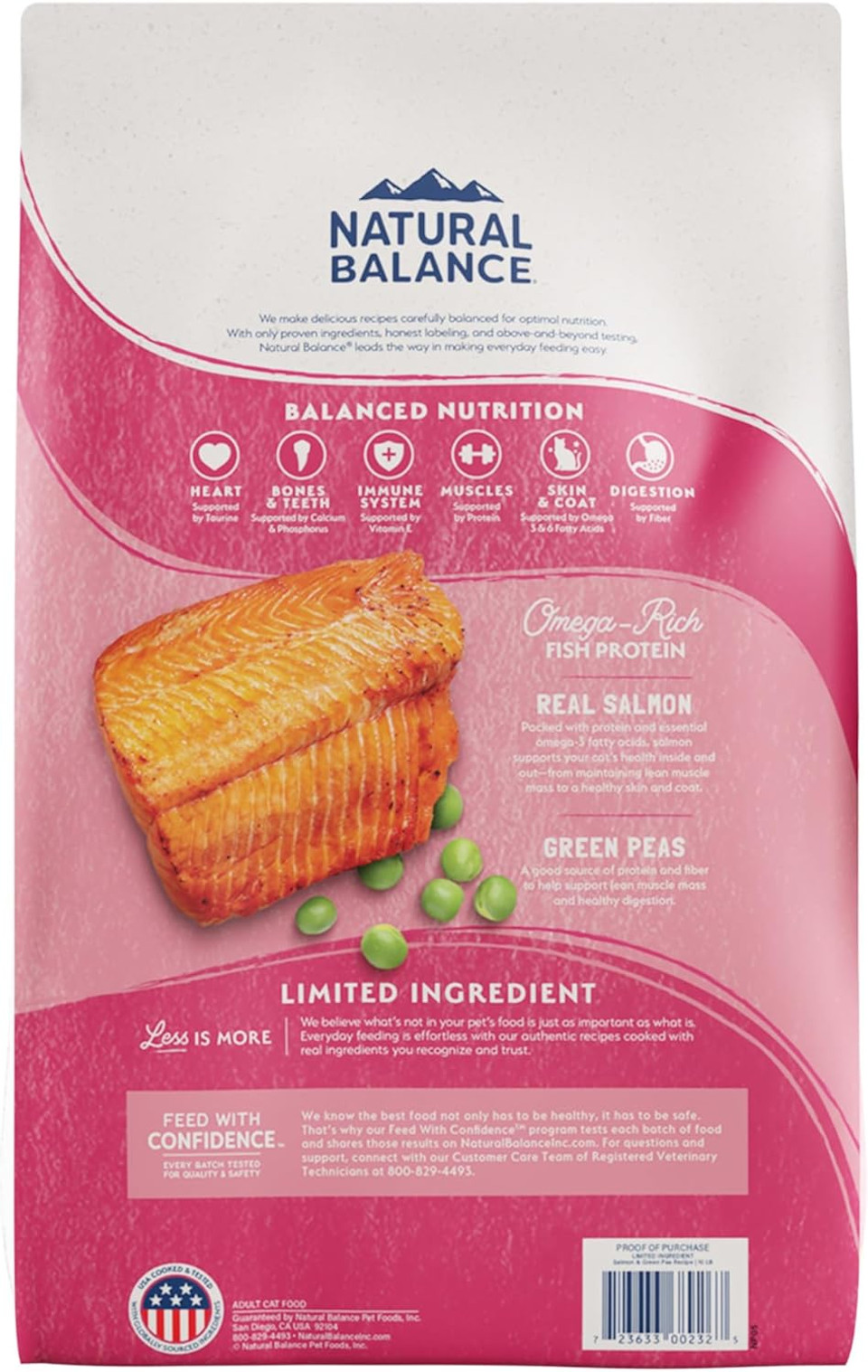 Natural Balance Limited Ingredient Adult Grain-Free Dry Cat Food, Salmon & Green Pea Recipe, 10 Pound (Pack Of 1)