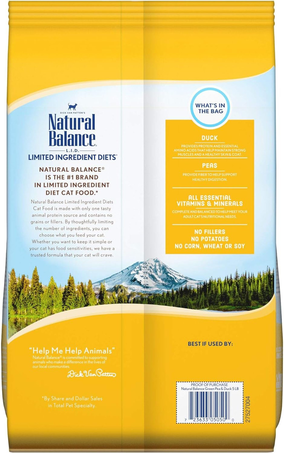 Natural Balance Limited Ingredient Diets Green Pea & Duck Formula Dry Cat Food, 5 Lbs