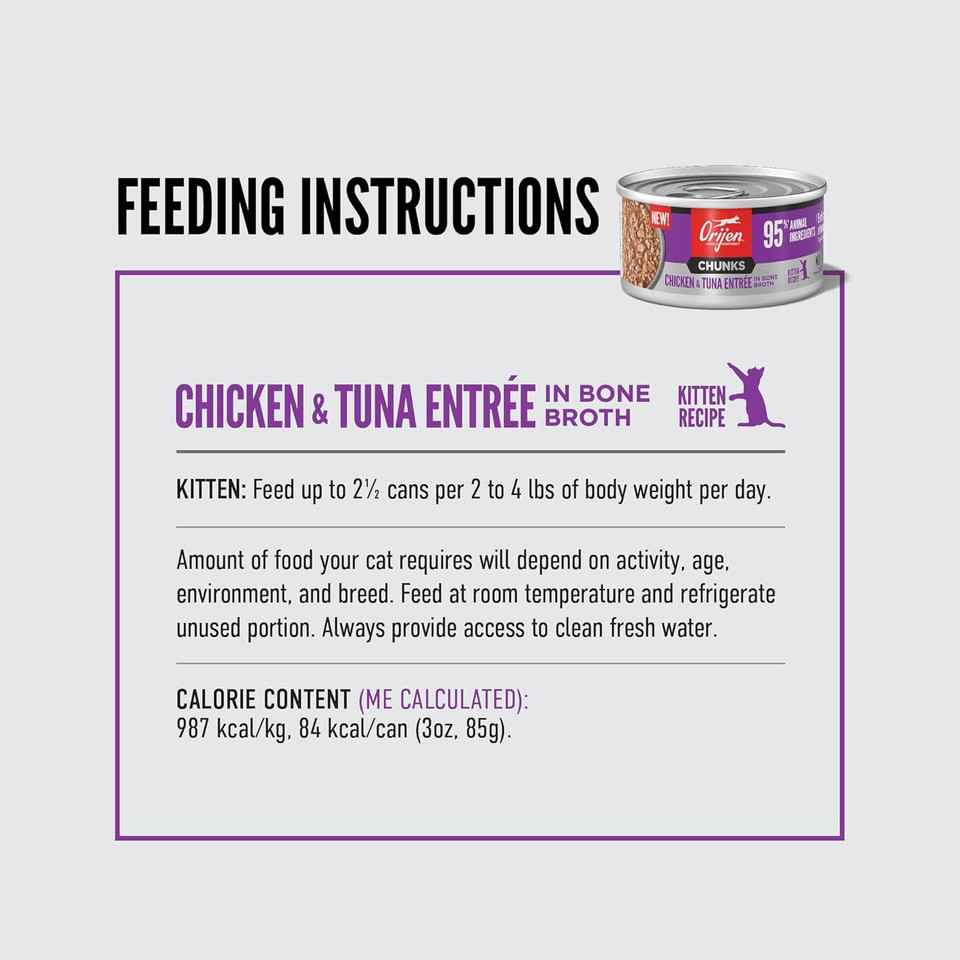 Orijen Chunks Chicken & Tuna Entrã£Â©E For Kittens, 3Oz