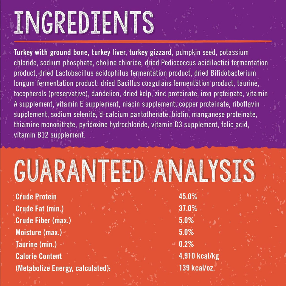 Stella & Chewy'S Freeze-Dried Raw Cat Dinner Morsels ÃÂ Grain Free, Protein Rich Cat & Kitten Food ÃÂ Tummy Ticklinã¢Â Turkey Recipe ÃÂ 18 Oz Bag