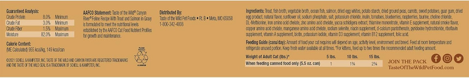 Taste Of The Wild Canyon River Feline Recipe With Trout & Salmon In Gravy 5.5Oz (Pack Of 24)
