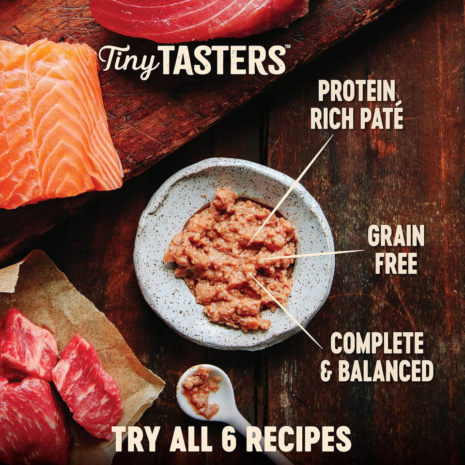 Wellness Core Tiny Tasters Wet Cat Food, Complete & Balanced Natural Pet Food, Made With Real Meat, 1.75-Ounce Pouch, 12 Pack (Adult Cat, Chicken & Beef Pate)