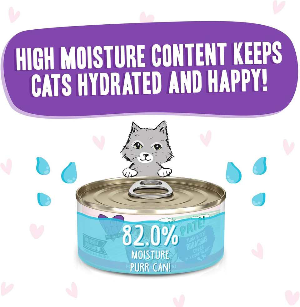 Weruva B.F.F. Play - Best Feline Friend Patã£Â© Lovers, Aw Yeah!, Tuna & Beef Bodacious With Tuna & Beef, 5.5Oz Can (Pack Of 8)