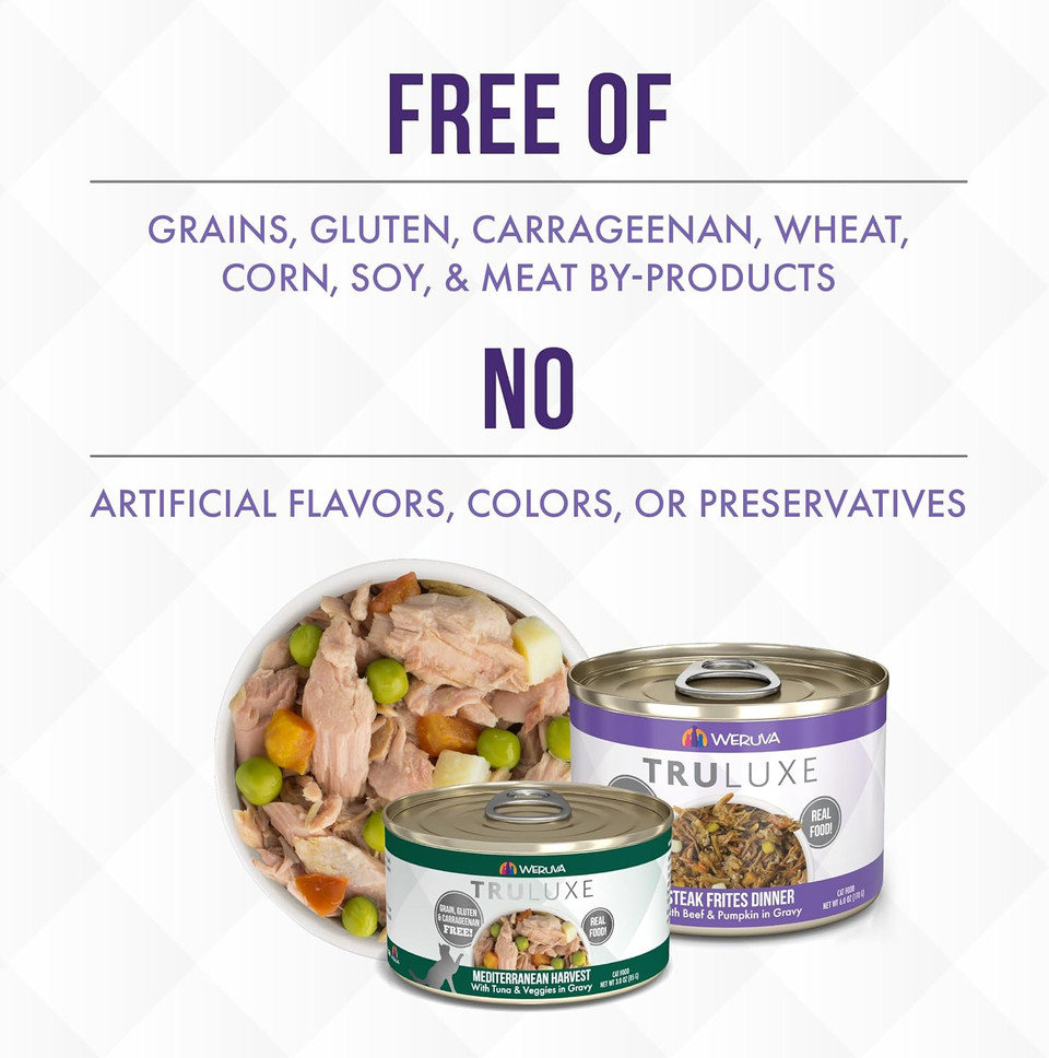 Weruva Truluxe Cat Food, On The Cat Wok With Chicken Breast & Beef In Pumpkin Soup, 3Oz Can (Pack Of 24)