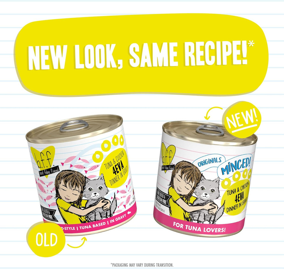 Weruva Best Feline Friend (B.F.F.) Tuna & Chicken 4-Eva With Tuna & Chicken In Gravy Cat Food, 10Oz Can (Pack Of 12)