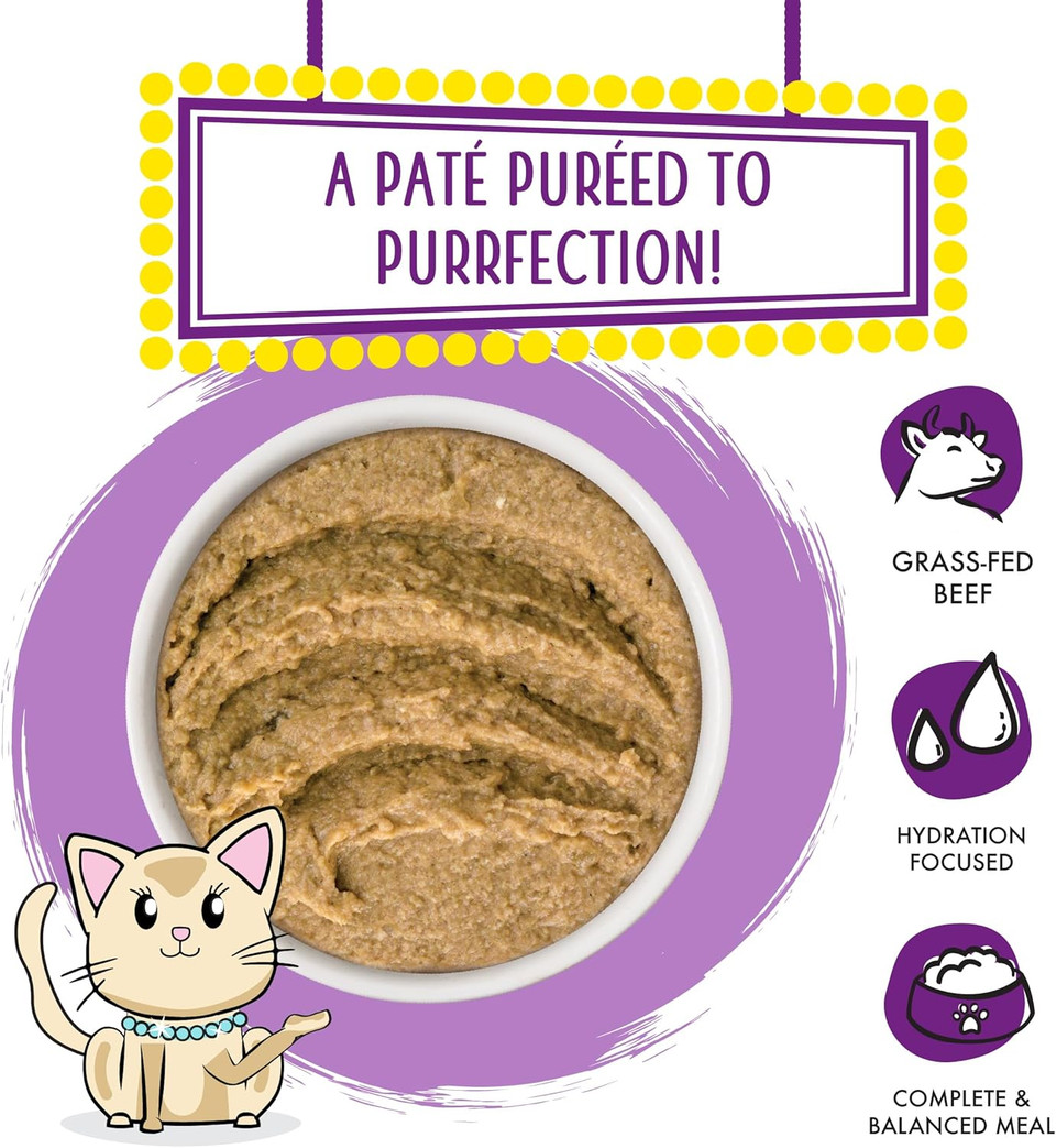 Weruva Wet Cat Food, The Newly Feds With Beef And Salmon Pate, 2.8Oz Slide N Serve Pouch, Pack Of 12