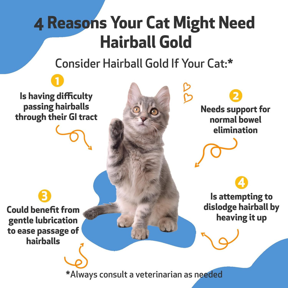 Pet Wellbeing Hairball Gold For Cats - Vet-Formulated - Eases Passage Of Hairballs Through Digestive Tract - No Mineral Oil, All-Natural Lubrication - 2 Oz (59 Ml) Pet Wellbeing Hairball Gold For Cats - Vet-Formulated - Eases Passage Of Hairballs Through Digestive Tract - No Mineral Oil, All-Natural Lubrication - 2 Oz (59 Ml)