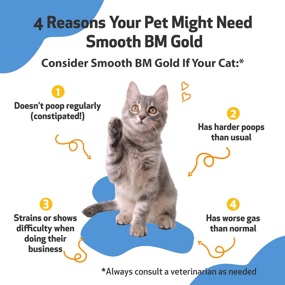 Pet Wellbeing Smooth Bm Gold For Cats - Gentle Constipation Relief For Felines - Natural Herbal Supplement 2 Oz (59 Ml) Pet Wellbeing Smooth Bm Gold For Cats - Gentle Constipation Relief For Felines - Natural Herbal Supplement 2 Oz (59 Ml)