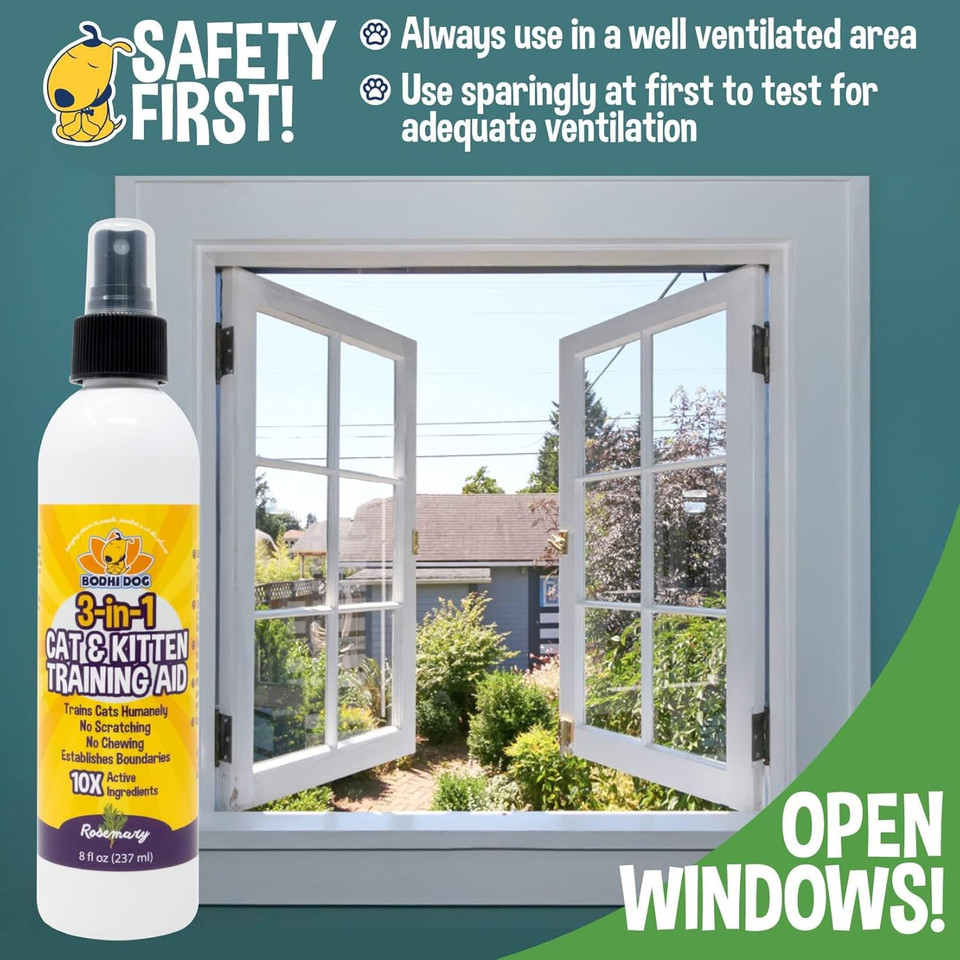Bodhi Dog 3-In-1 Cat & Kitten Training Aid | Cat Deterrent Spray For Indoor And Outdoor Use | Cat Repellent Spray For Furniture | Establish Boundaries & Keep Cat Off | Made In The Usa (8 Oz)