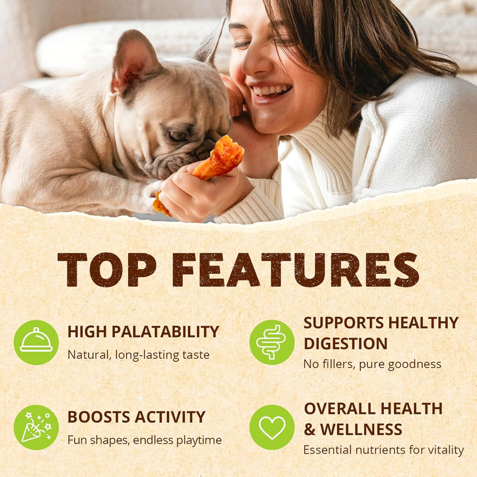 Afreschi Turkey Tendon Dog Treats For Signature Series, All Natural Human Grade Puppy Chew, Ingredient Sourced From Usa, Hypoallergenic, Easy To Digest, Rawhide Alternative, 20 Units/Box Bone (Medium)