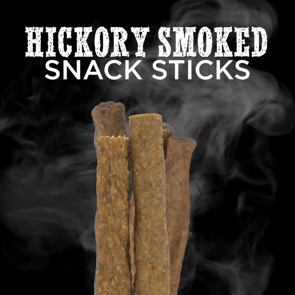 Premium Hickory Smoked Real Beef Dog Treats - Bully Snap Stick, 20 Pack - Reward, Puppy & Dog Training Treats - Usa Smoked & Packed - No Additives, 100% Natural, Healthy Rawhide-Free High Protein